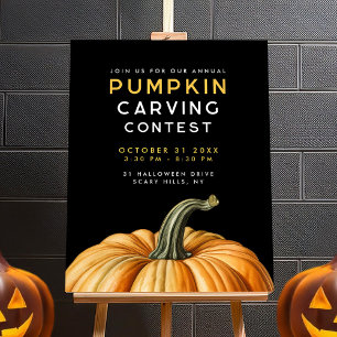 Pumpkin carving party sign for Halloween