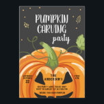 Pumpkin Carving Party Spooky Halloween Birthday Invitation<br><div class="desc">★ Pumpkin Carving Party Birthday Invitation! ★ Easily PERSONALIZE this design with your details! ★ If you need coordinating MATCHING ITEMS, please check our matching collection or shop. Do you have any questions about our designs or if you can't find what you are looking for, please contact us: designmypartystudio@gmail.com. ★...</div>