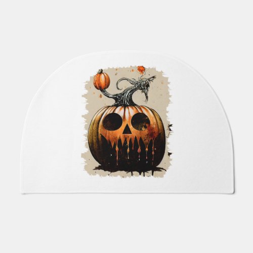 pumpkin carving round eyes halloween doormat
