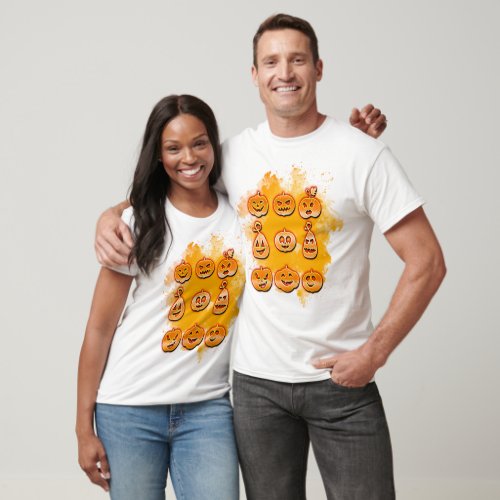 Pumpkin Carvings Collection Funny Halloween T_Shirt