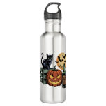 Pumpkin Cat Beer Halloween Stainless Steel Water Bottle