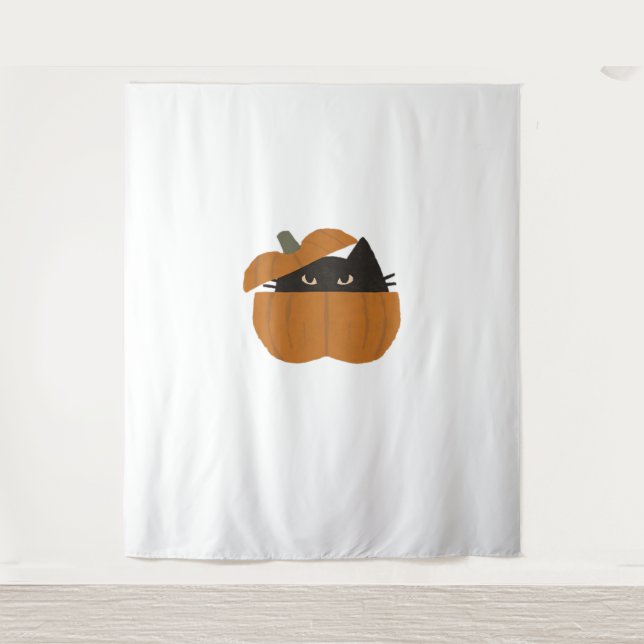 Pumpkin cat Classic T-Shirt_1 Tapestry (Front)
