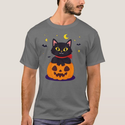 Pumpkin Cat design T_Shirt