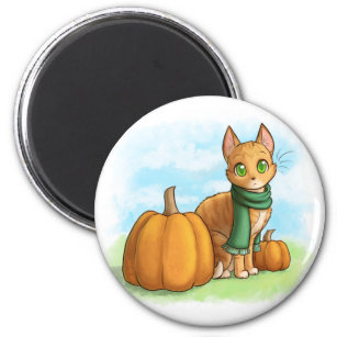 Pumpkin Cat Magnet