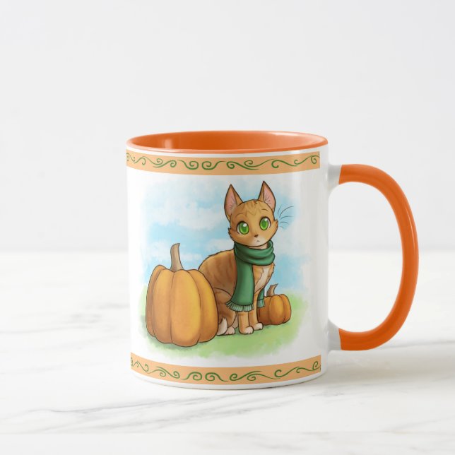 Pumpkin Cat Mug (Right)