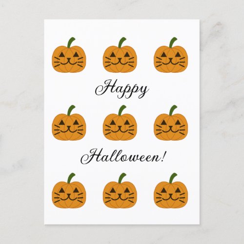 Pumpkin Cat Postcard