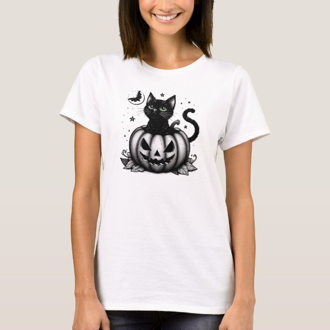 Pumpkin Cat T-Shirt (Front)