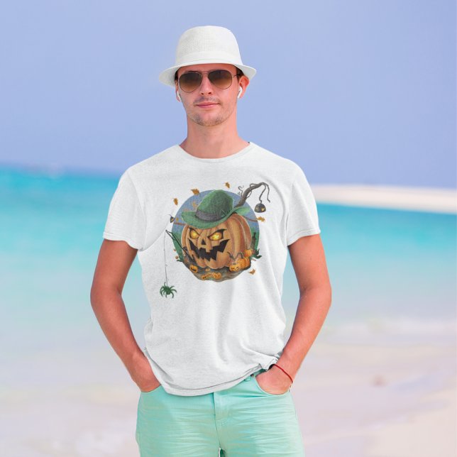 Pumpkin Catches Spider for Halloween T-Shirt (Creator Uploaded)