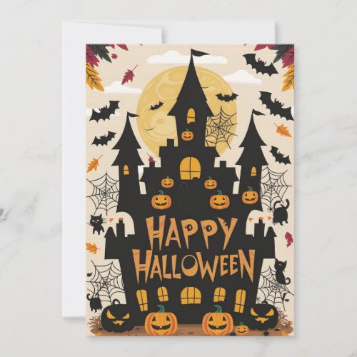 Pumpkin Cauldron Happy Halloween Holiday Card