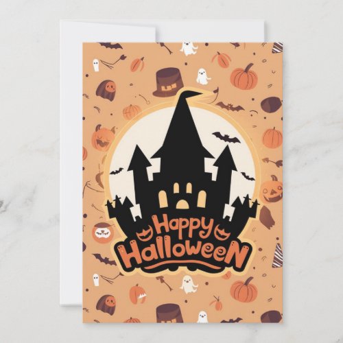 Pumpkin Cauldron Happy Halloween Holiday Card