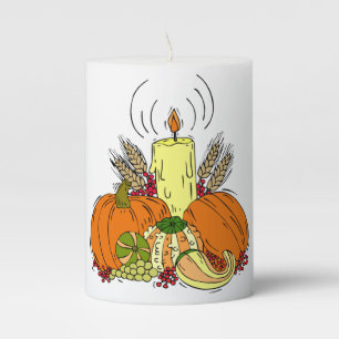 Pumpkin Centerpiece Thanksgiving Table Setting Pillar Candle