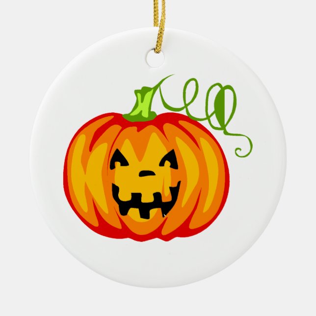 Pumpkin Ceramic Ornament (Front)