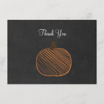 Pumpkin Chalkboard Thank You Cards
