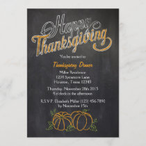 Pumpkin Chalkboard Thanksgiving Dinner Invitation