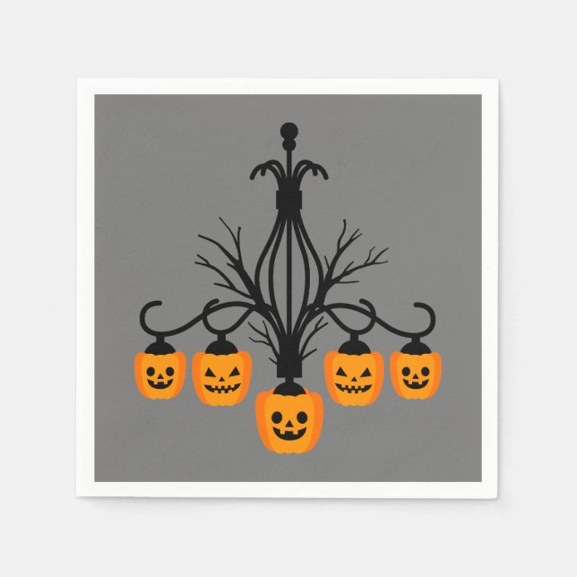 Pumpkin chandelier Halloween gothic Napkins (Front)