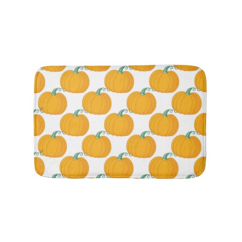 Pumpkin Charm Vintage Hand_Drawn Pattern Bath Mat