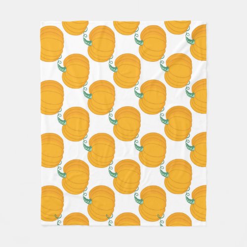 Pumpkin Charm Vintage Hand_Drawn Pattern Fleece Blanket