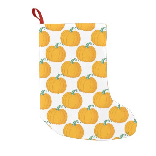 Pumpkin Charm Vintage Hand_Drawn Pattern Small Christmas Stocking