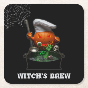 Pumpkin Chef Halloween Coasters – Spooky Cauldron