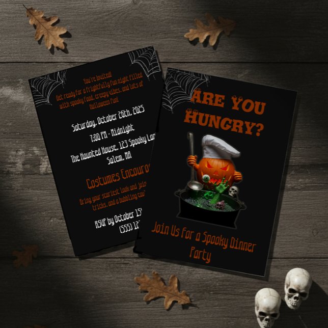 Pumpkin Chef Halloween – Spooky Dinner Theme Invitation (Creator Uploaded)