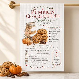 Pumpkin Chocolate Chip Cookies Recipe Thanksgiving Kitchen Towel