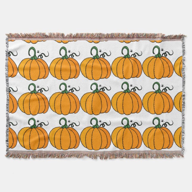 Pumpkin clipart throw blanket (Front)