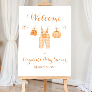 Pumpkin Clothesline Fall Baby Shower Welcome Foam Board