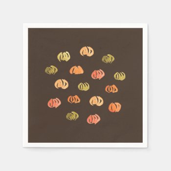 Pumpkin Cocktail Paper Napkins by elenasimsim_for_home at Zazzle