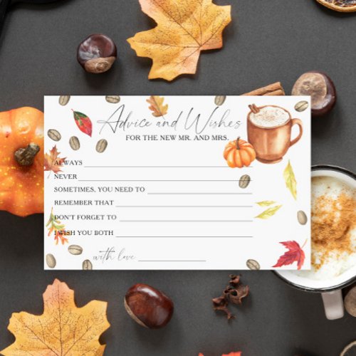 Pumpkin Coffee Bridal Shower Advice and Wishes