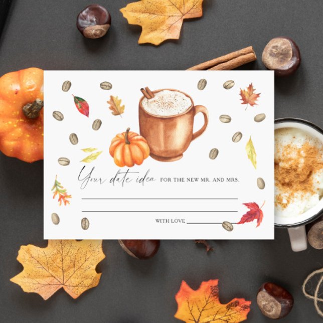 Pumpkin Coffee Bridal shower Date night ideas Enclosure Card (Creator Uploaded)