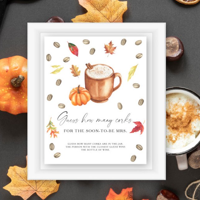 Pumpkin Coffee Bridal shower How Many Corks  Poster (Creator Uploaded)