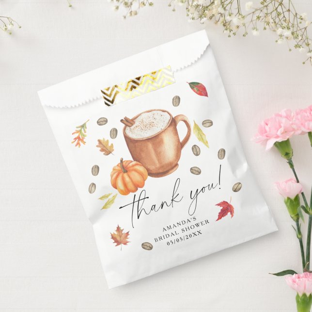 Pumpkin Coffee Bridal shower Thank you Favor Bag (Sealed)