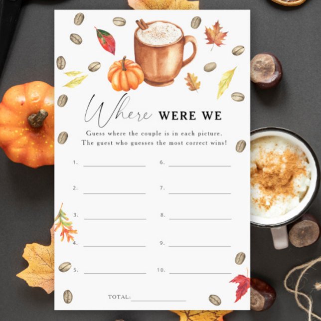Pumpkin Coffee Bridal shower Where were we game (Creator Uploaded)