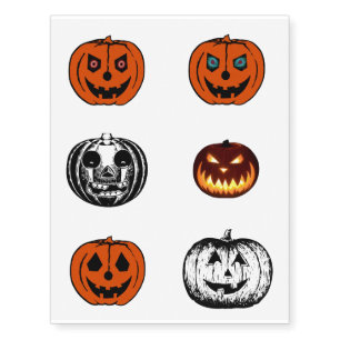 PUMPKIN COLLECTION (Halloween Jack-O-Lantern) ~ Temporary Tattoos