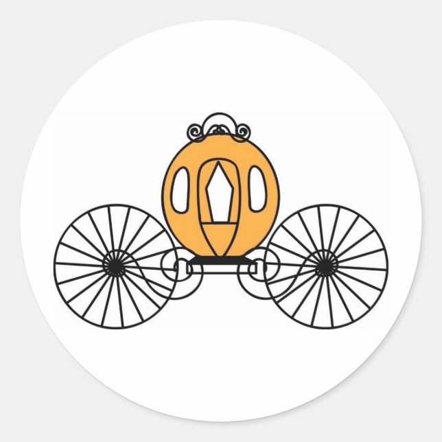 Pumpkin Colored Coach Classic Round Sticker (Front)
