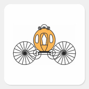 Pumpkin Colored Coach Square Sticker
