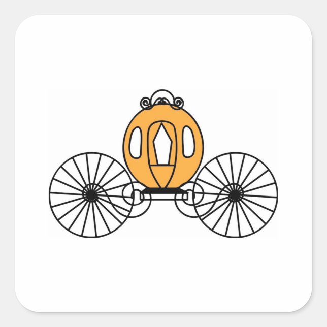 Pumpkin Colored Coach Square Sticker (Front)
