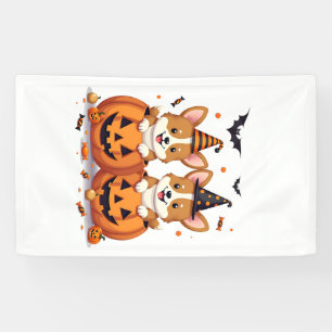 Pumpkin Corgi Party Banner