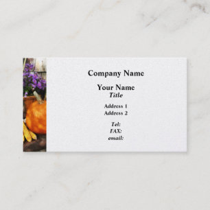 Pumpkin, Corn and Asters - Platinum Finish Business Card