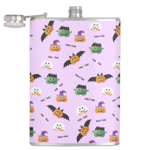 Pumpkin Costume Pattern Jack O Lantern Flask