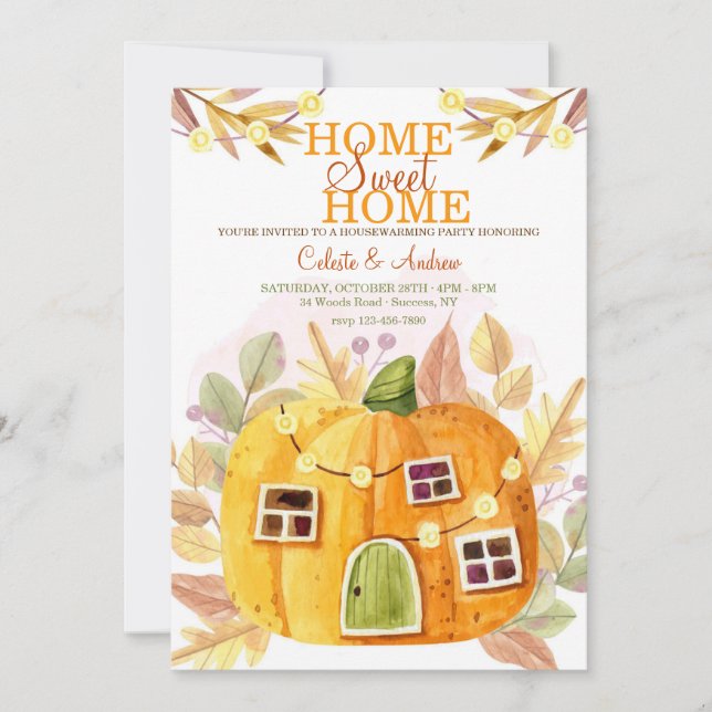 Pumpkin Cottage Housewarming Party Invitation (Front)