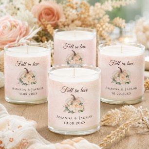 Pumpkin cream flowers Fall in Love wedding Scented Candle