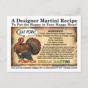 Pumpkin Cream Thanksgiving Martini Recipe Postcard