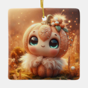 Pumpkin Creature Ceramic Ornament