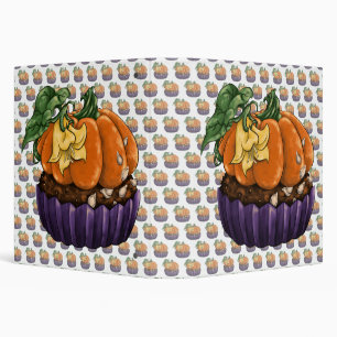 Pumpkin Cupcake 3 Ring Binder