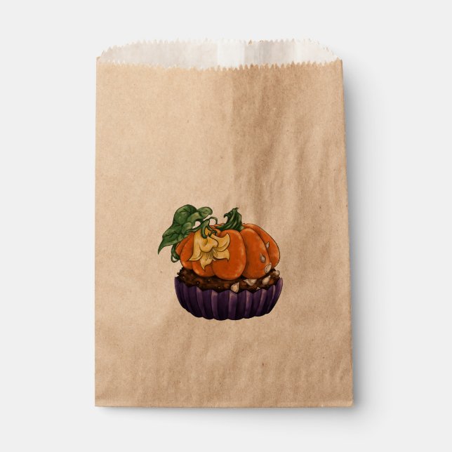Pumpkin Cupcake Favor Bag (Front)