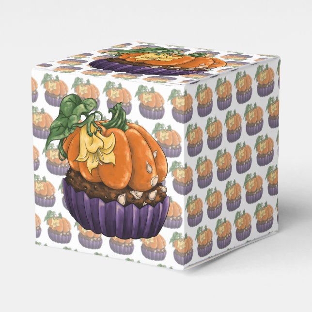Pumpkin Cupcake Favor Boxes (Front Side)