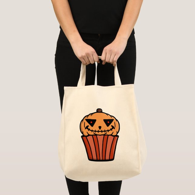 Pumpkin Cupcake Halloween Tote Bag (Front (Product))