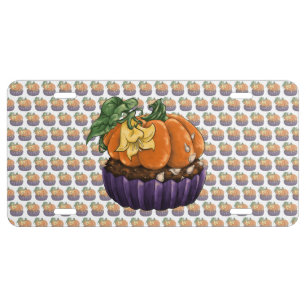 Pumpkin Cupcake License Plate