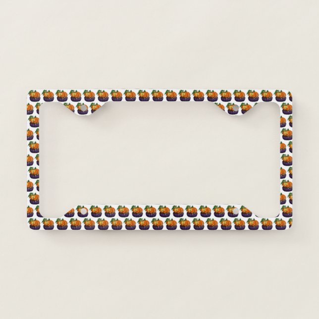 Pumpkin Cupcake License Plate Frame (Front)